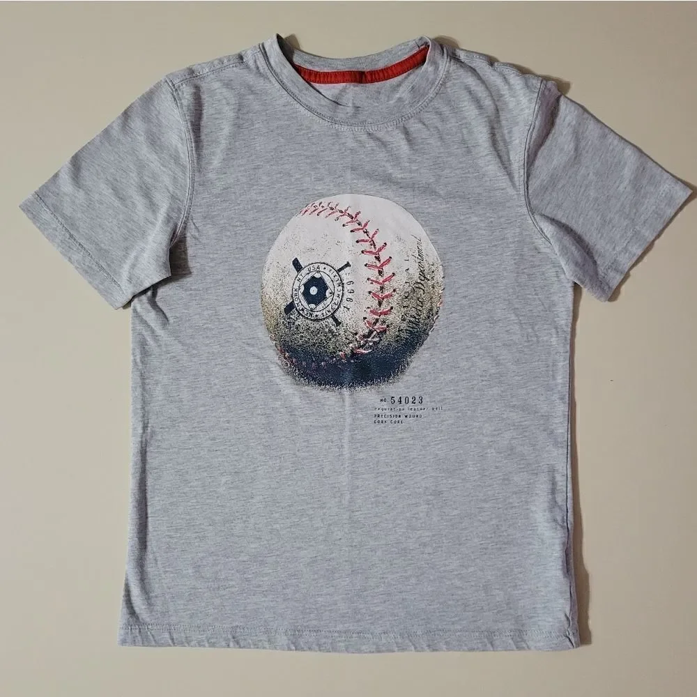 Gap Boys Gray Short Sleeve Baseball Graphic T-Shirt